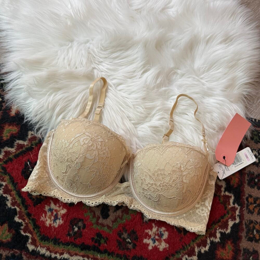 Rene Rofe Beige Lace Bra - New, 36D